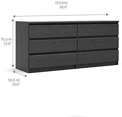 Wide Double Bedroom Wooden Dresser Design 6 Drawer Bedroom Furniture Customized Bedroom Sets Modern Panel Particle Board 3 Years