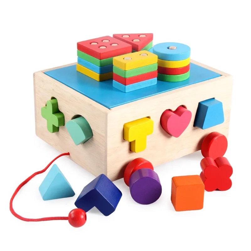 Baby Toys Educational Wooden Geometric Sorting Board Montessori Kids Educational Toys Building Puzzle Child Gift