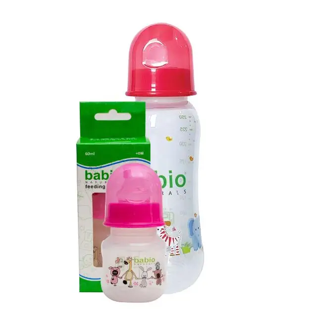 High Quality 75ml PP Baby Feeding Bottle Unique Cartoon Pattern Small Size Plastic Bottle with Silicone Nipple Free Sample