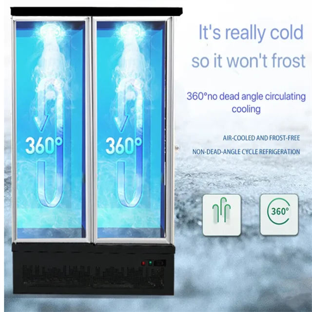 Vertical Upright drink Freezer Display Beverage  Cooler Refrigerator Showcase Glass Door