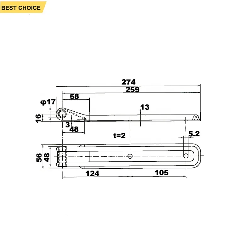 GL-13190 Pickup Truck Accessories Van Door Stamping Hinge Tailgate Dropside Hinge for Trailers