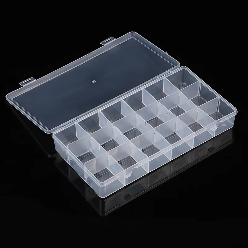 Transparent plastic detachable 18-grid fishing gear storage box jewelry beaded sorting sorting box wiper hardware stationery box