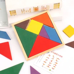 Wholesale Kids Set Custom Toys Jigsaw Puzzle Game Set Wooden Puzzle Tangram, Tangram Puzzle, Tangram