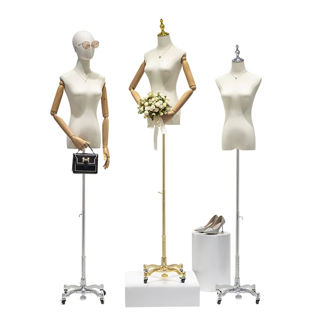 Wholesale Fashion Clothing Display Manikin Full Body Chrome Female Mannequin Dummy Stand Gold Silver Abstract Women 10 Pieces