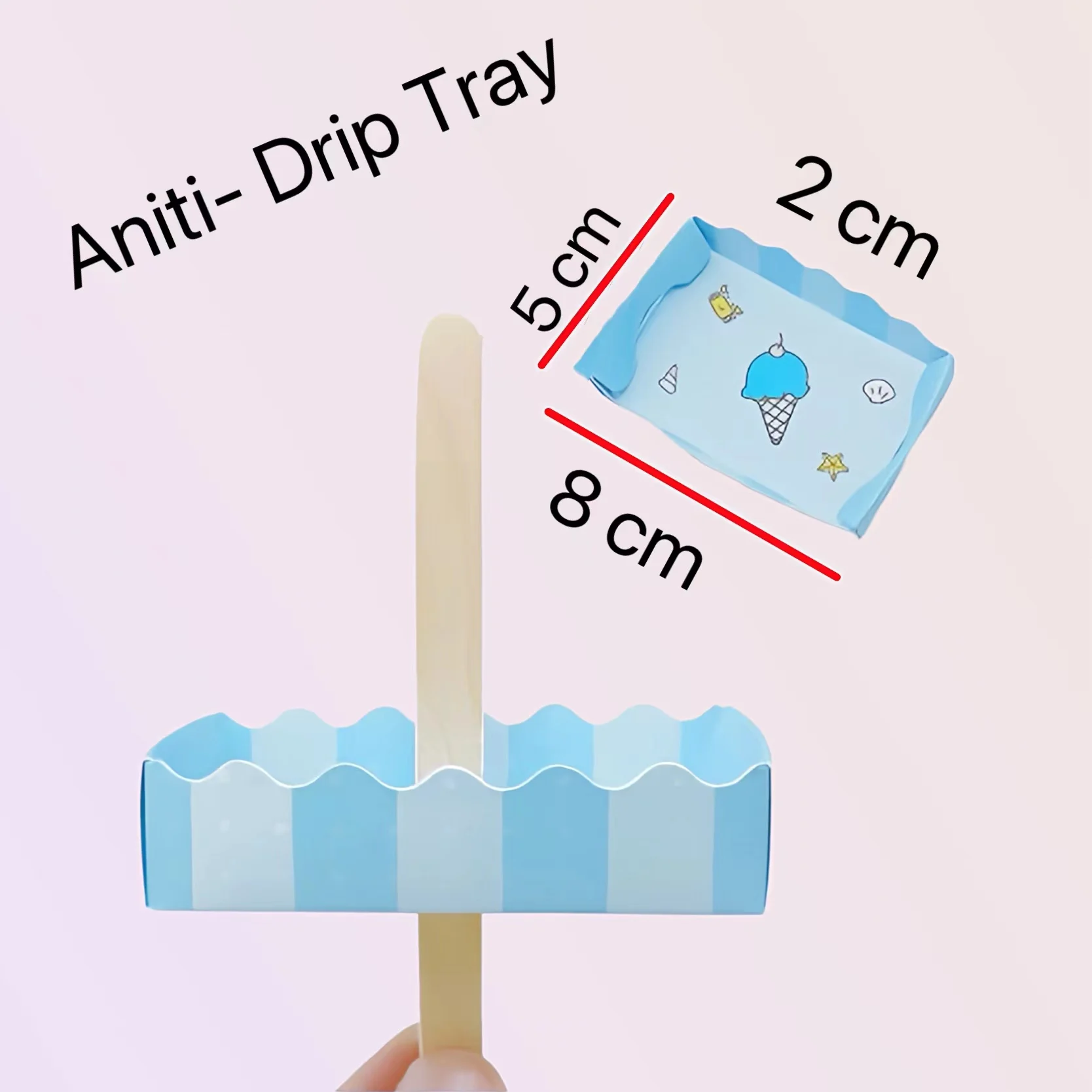 Custom Printed Disposable Paper Cone Holders Sweet Ice Cream Cone Wrapper Ice Cream Anti Drip Ice Pop Holder Waffle Cone Tray