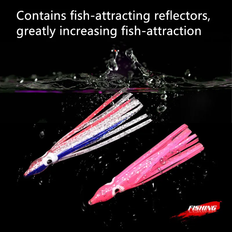 TOPIND Wholesale 20 Colors Multi-bearded 5 pcs/Bag Luminous Octopus Soft Bait Squid Lures