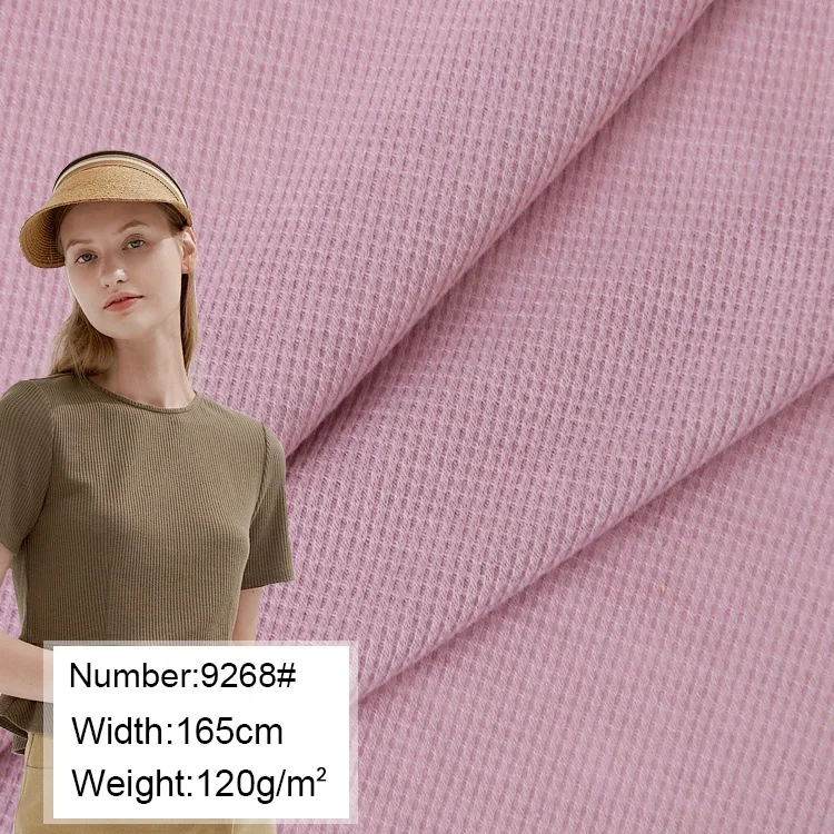 9268# 67%polyester 33%rayon waffle fabric for breathable T-shirt vest