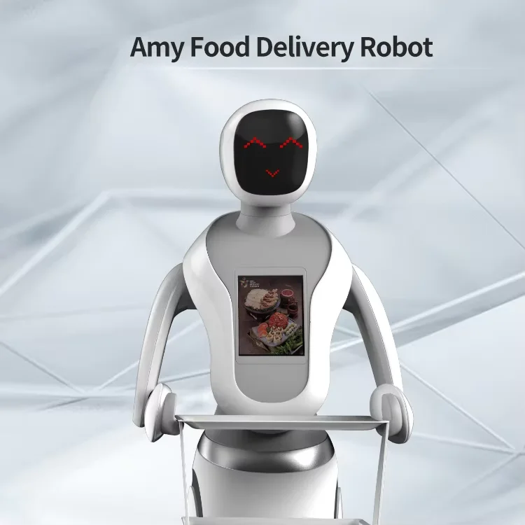 Restaurant Food Snack Delivery Commercial High-quality Intelligent Automatic Navigation Waiter Humanoid Welcome Robot
