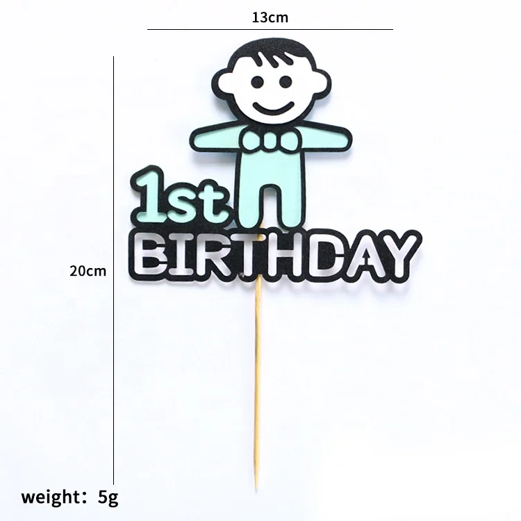 Fashion Design Cute Children`s` Cake Toppers Decoration For Baby 1st birthday For Boy And Girl`s  party
