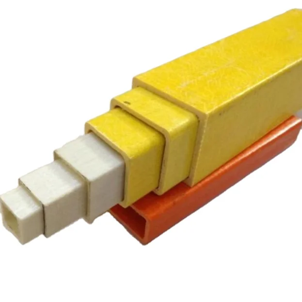 Factory direct sales Extrusion Frp Profile or pultruded Fiberglass Square Tube fiberglassSquare tube
