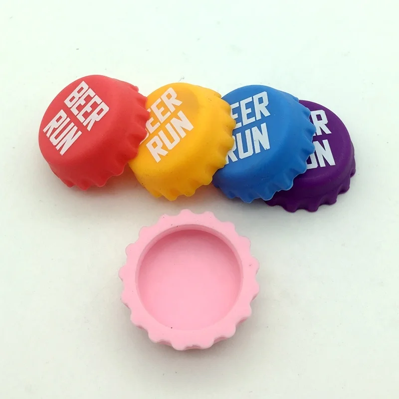 Silicone Crown Cap Beer Bottle Reusable colorful beer run caps