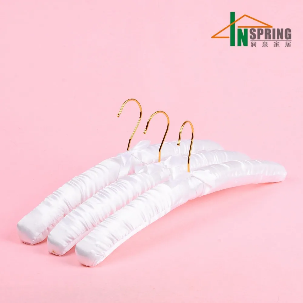 Inspring Soft Fabric Thick Foam Seamless Sponge Silk Custom Color Satin Padded Clothe Hanger Hangers for Cloths