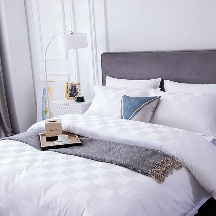 
Easton 100% cotton jacquard weave style 4pcs bedding set sabanas for hotel linen product design 