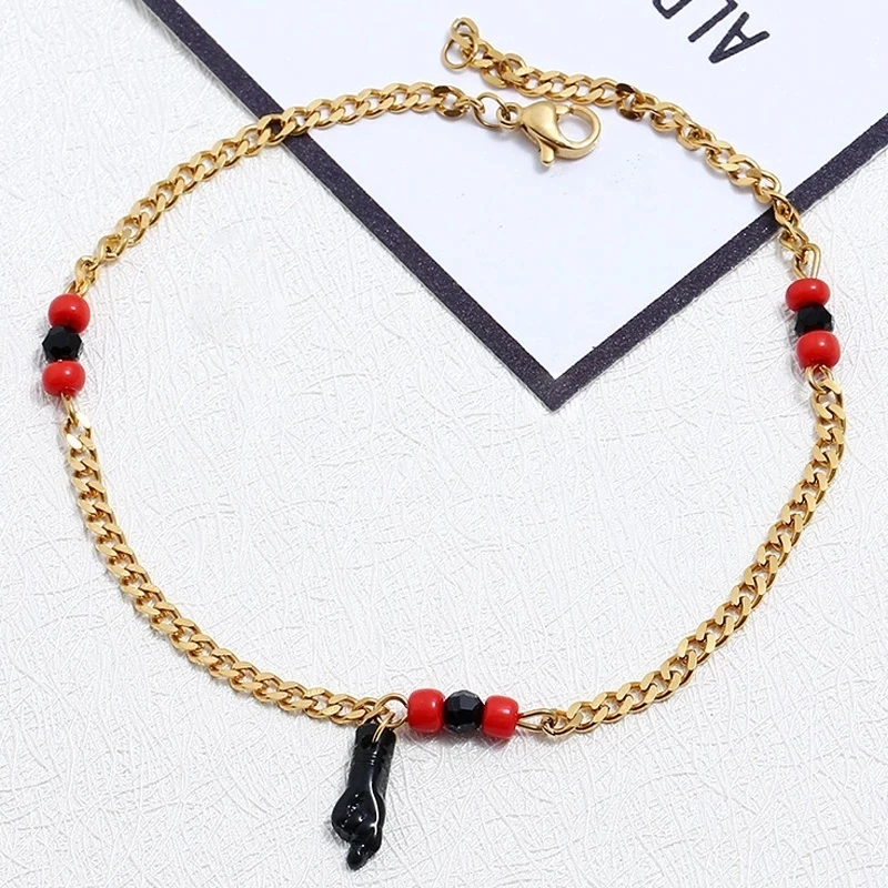 PULSERA MANO DE AZABACHE BEBE/18KC GOLD FILLED BABY AZABACHE BRACELET CHARM GIFTS
