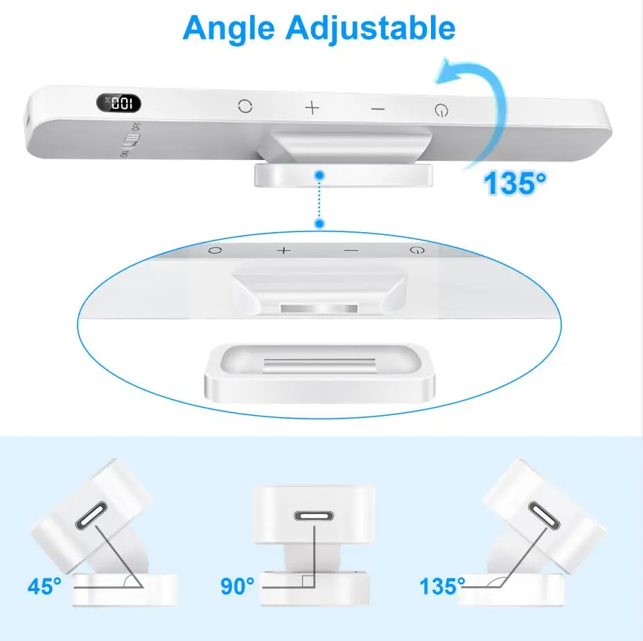 3W LED Rechargeable Touch Lights,Remote Control,2000mAh Battery,Stick on Magnetic Mount,for Cabinet,Mirror, bedside wall