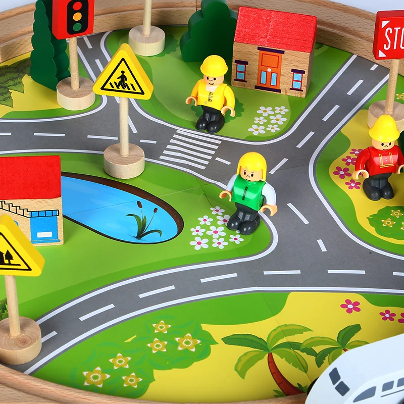 Amazon hot sale 2020 NEW wooden train track set toys wholesale  special offer train set toy of girls boys
