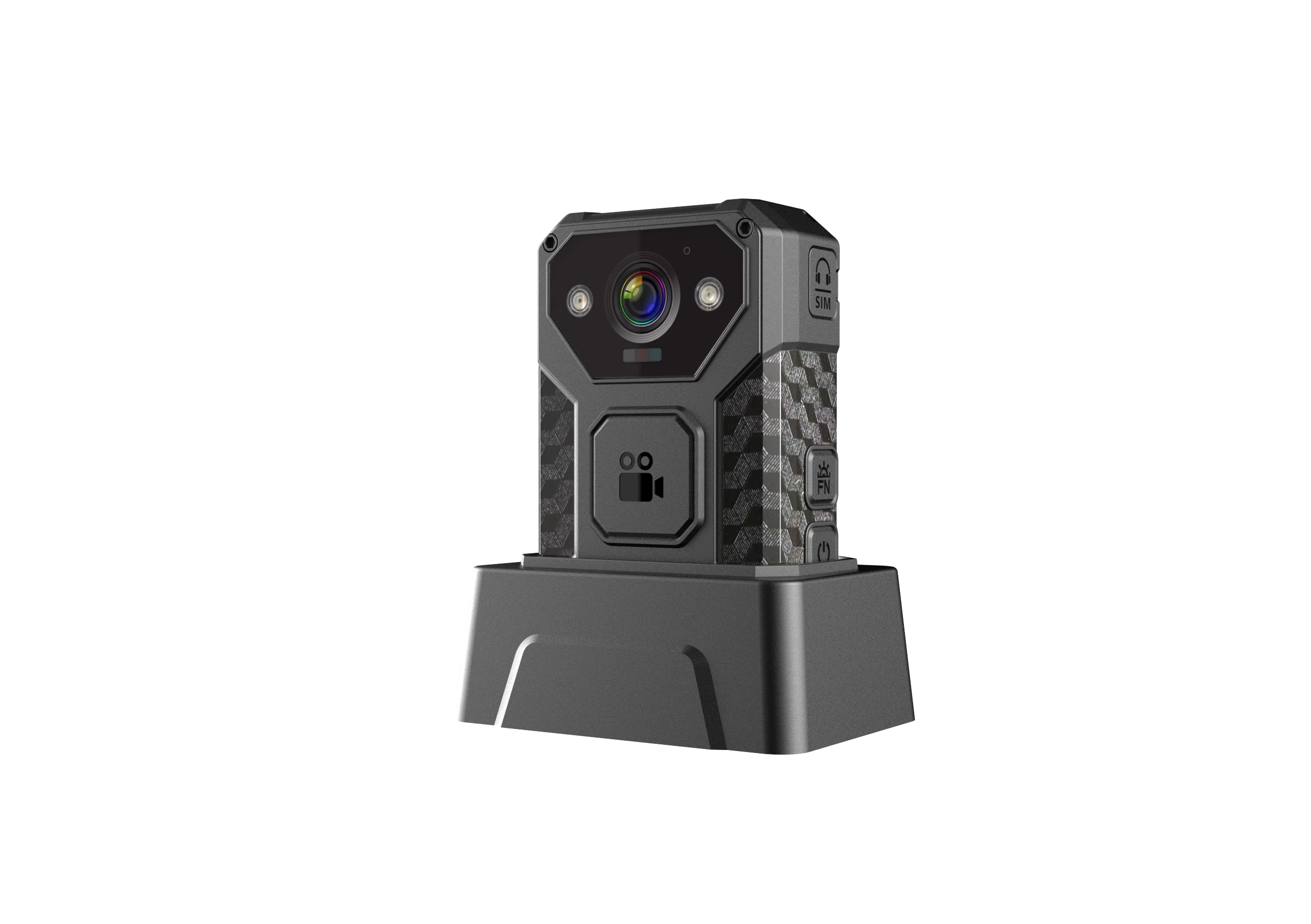 2K Video resolution 4G WIFI  Bluetooth Optional NFC  Magnet Dock and USB Type C Up to 15 hours recording Body Camera