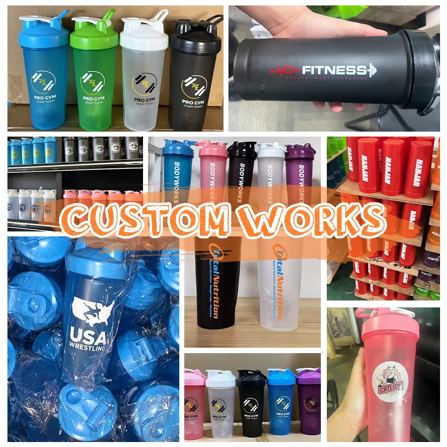 Custom Protein Shaker Bottle Gym 400ml Sports Shakers Portable Fitness Bottle 600ml Plastic Water Bottle With Logo