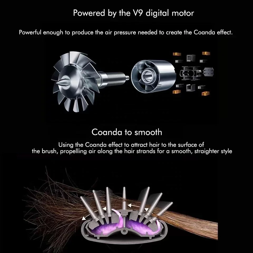 High-Speed Negative Ionic Hair Dryer Brush 5 in 1 Air Styling Multi Hair Styler with Air Curling Iron, Volumizing, Smoothing