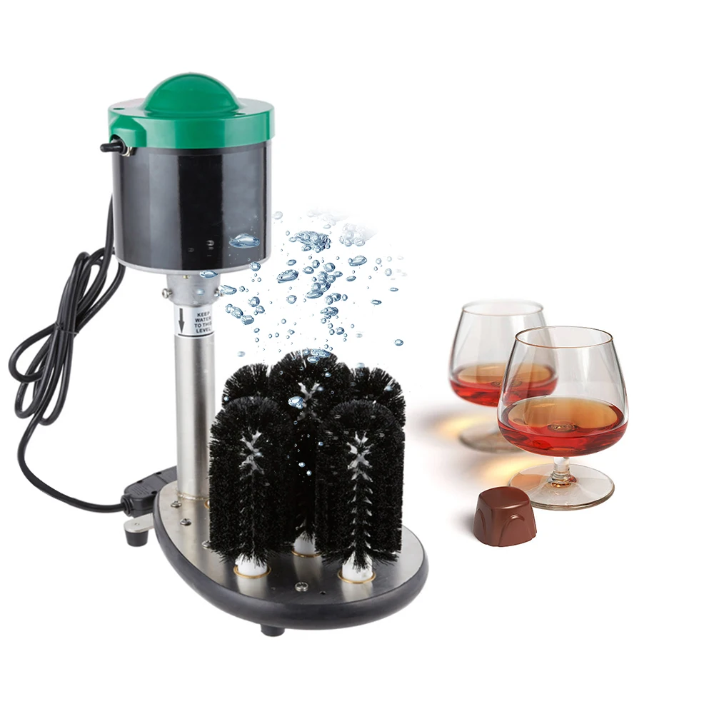 Countertop Glass Brush Washer Cleaner  Small Drinking Glass Bottle Cup Dish Brush Washer Rinser Machine 240W Glassware Washer