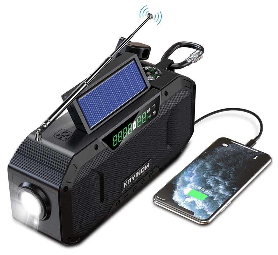 D580 Hand Crank Power Radio Solar Speakers Two Way Auto China The Radio With Bike/Motorcycle Stand/Hook