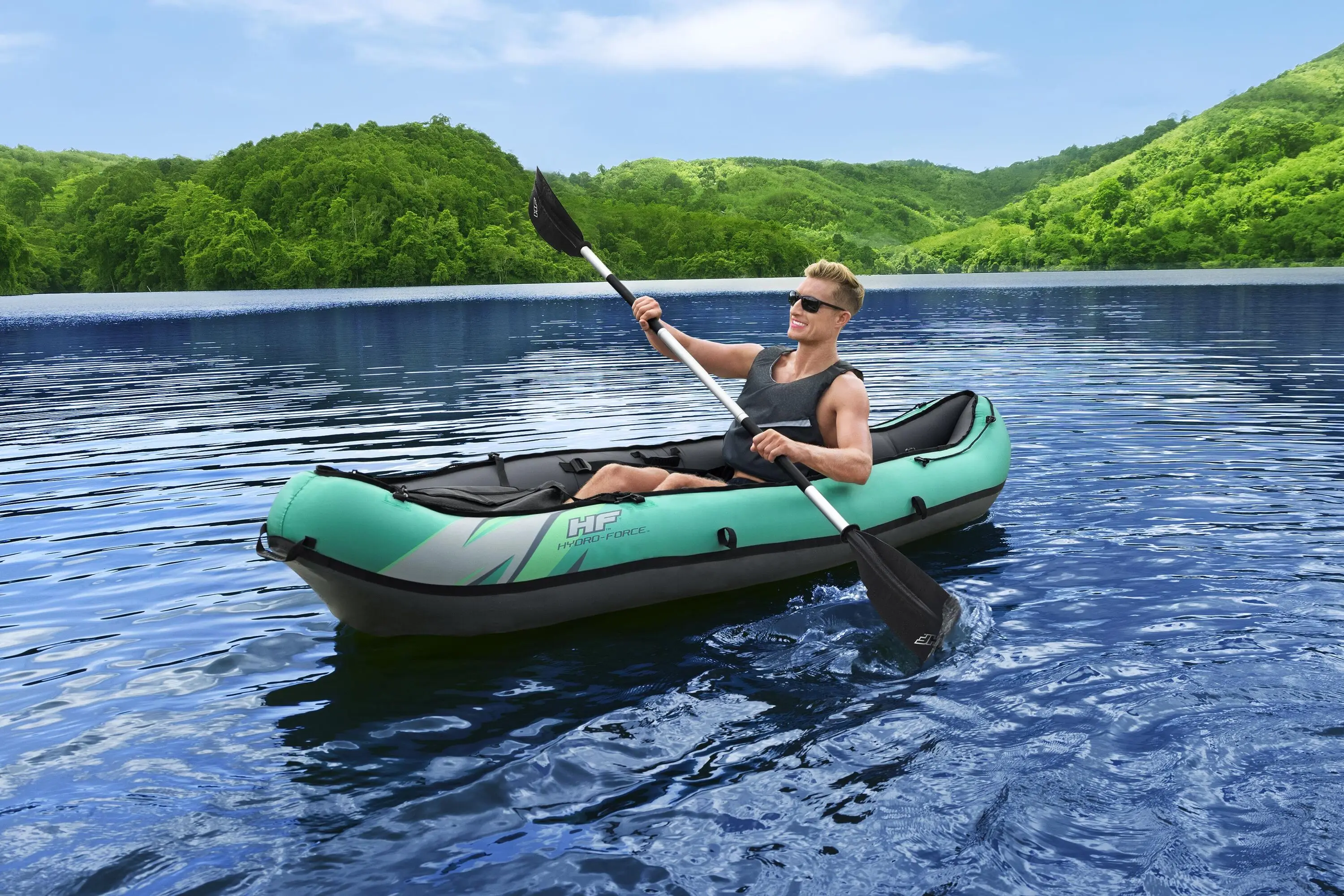 65118 2.80mx86cm Outdoor Rowing Boats Rafting Inflatable Raft Water Boat River Kayak set with manual air pump