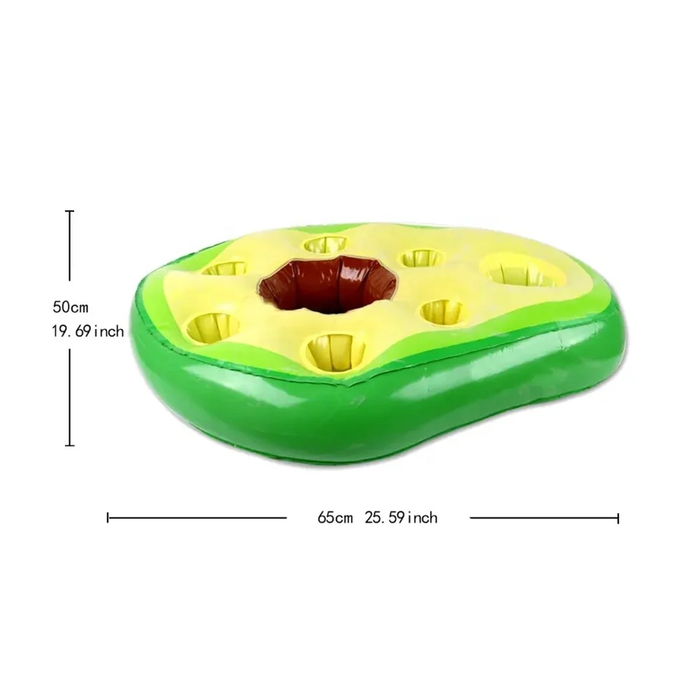 OEM Avocado Inflatable Floating Pool Bar Blow Up Drink Cup Holder Ice Bar Summer Party PVC Floating Food Tray Beach Bar Float