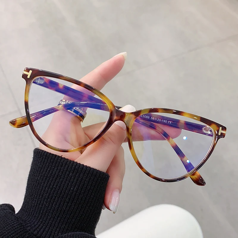 2022 Big Optical Frame Cateye Oversized Anti Blue Light Glasses Custom Logo Ready Goods