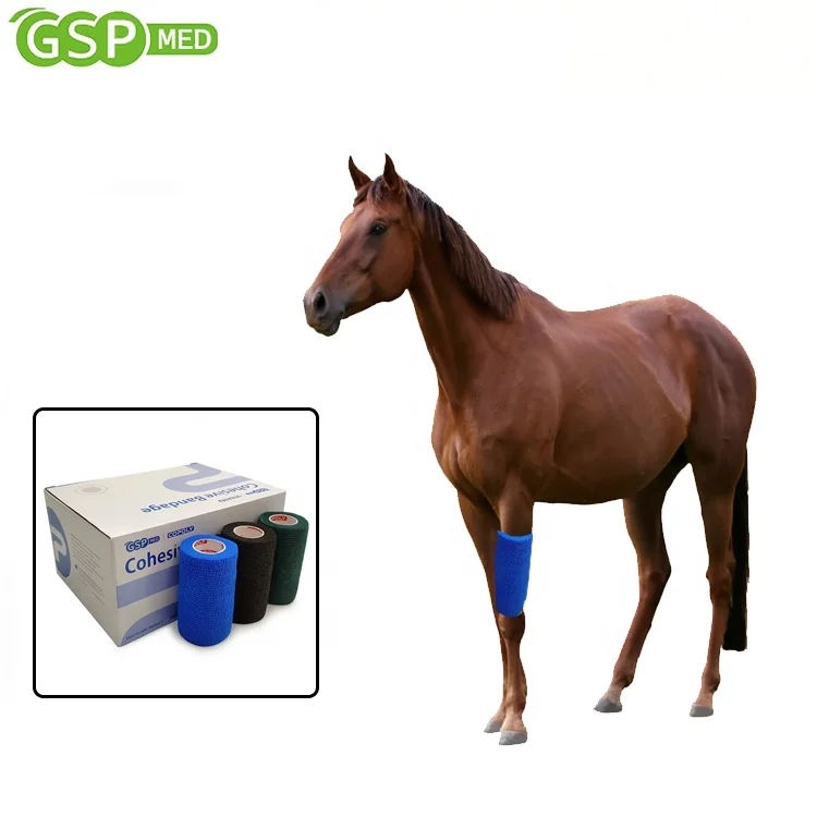 4 дюйма, 5 ярдов, обертывания, Высокоэластичный компресс, нетканый Кома-лошадь, самоклеящаяся когезионная повязка