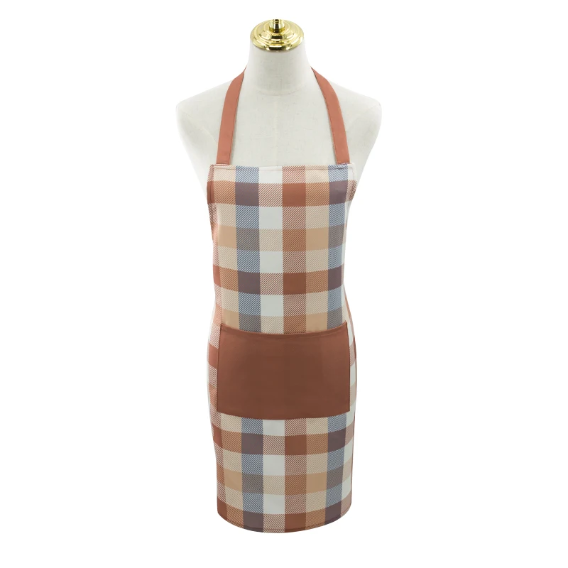 Оптовая продажа заказной печати узор в клетку, фартук, 100% полиэфирный фартук/