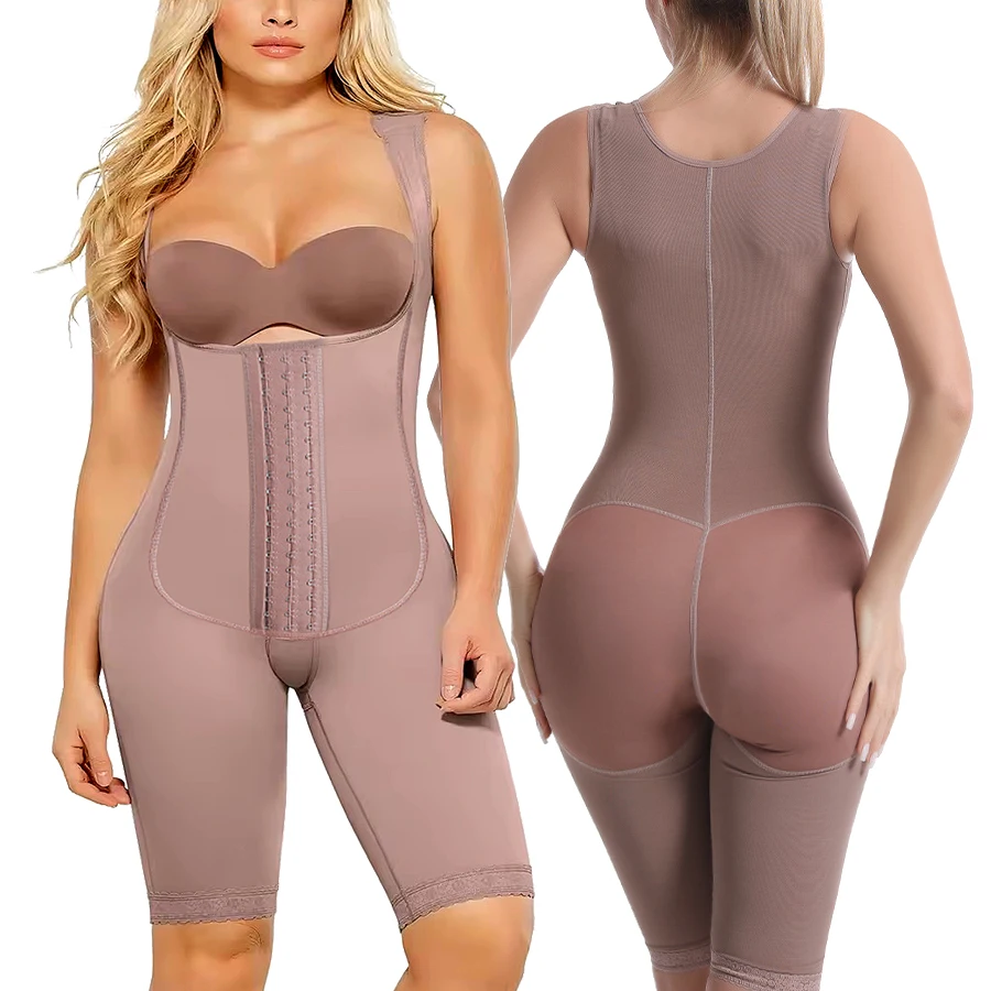 High Quality Full Body Post Surgery Postpartum Abdomen Control Girdle Compression Bodysuit Shapewear Fajas Colombian Shaper