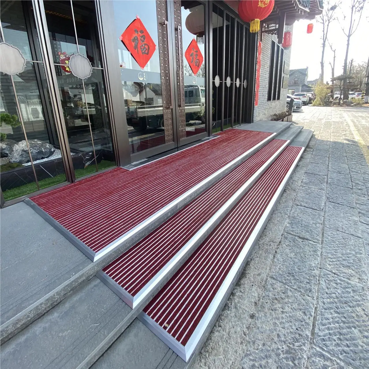 Customized Door Mats Aluminum Alloy Floor Carpet Roll Up Recessed Entrance Mat