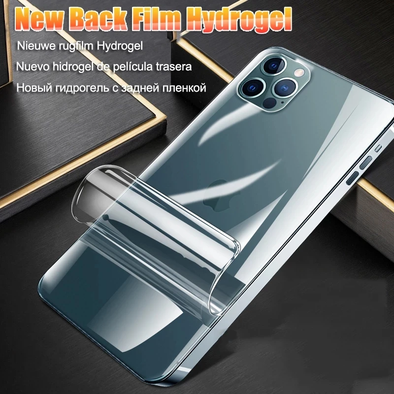 Гидрогелевая пленка с полным покрытием для iPhone 12 11 Pro MAX mini Защитная экрана X XR XS 7 8 6S Plus SE задняя аксессуары сотовых