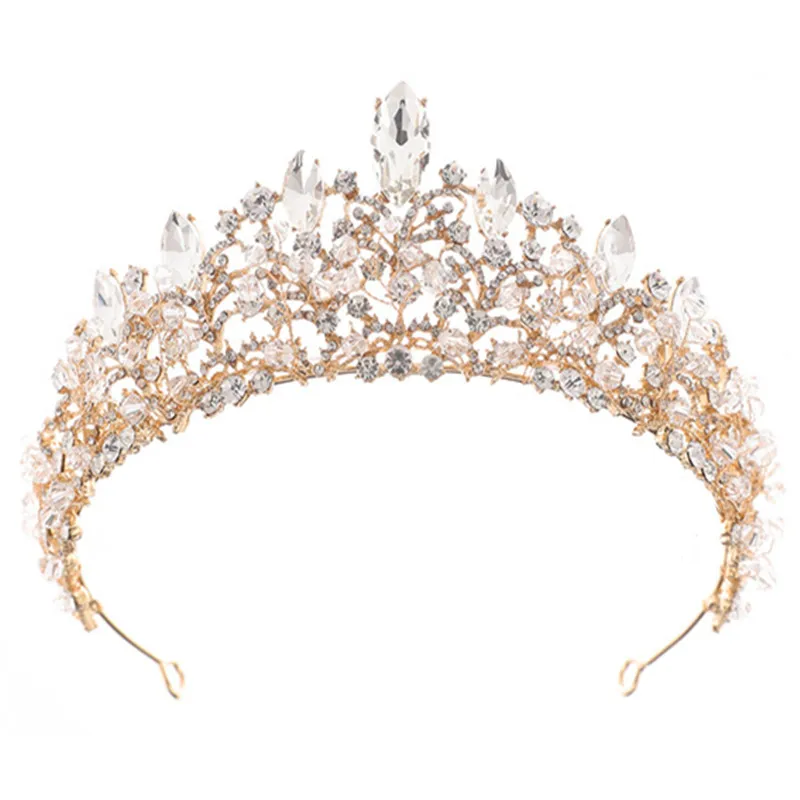 DaiMing HG08203 Amazons Hot Selling Handmade Crystal Crowns For Wedding Hair Accessories Bridal  Princess Tiara Crown