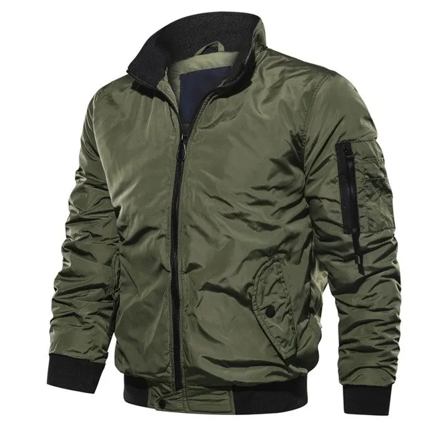 
New Men Causal Zipper Polyester Waterproof Military Bomber Jacket 