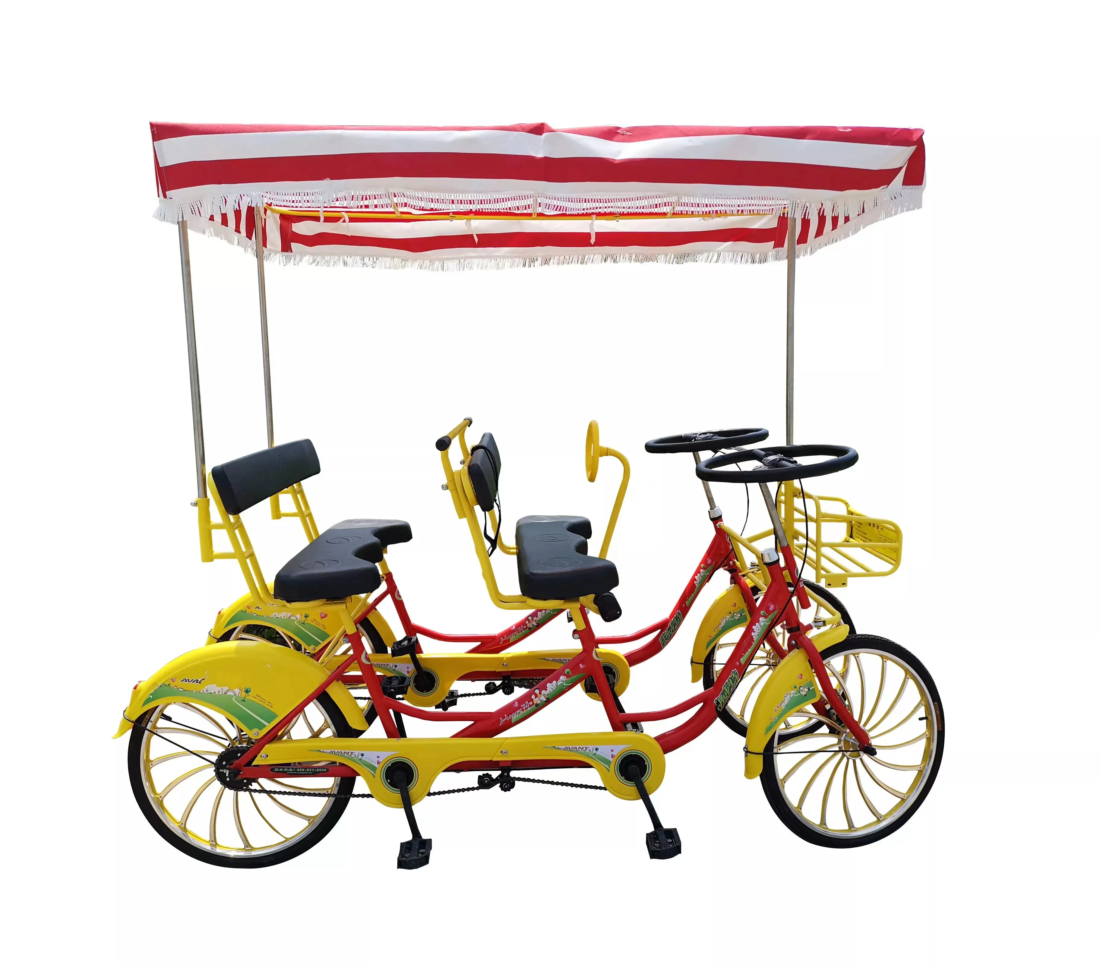 2023 New style leisure four people bicycle tandem bike 26 inch tandem bike side by side tandem bike for sale