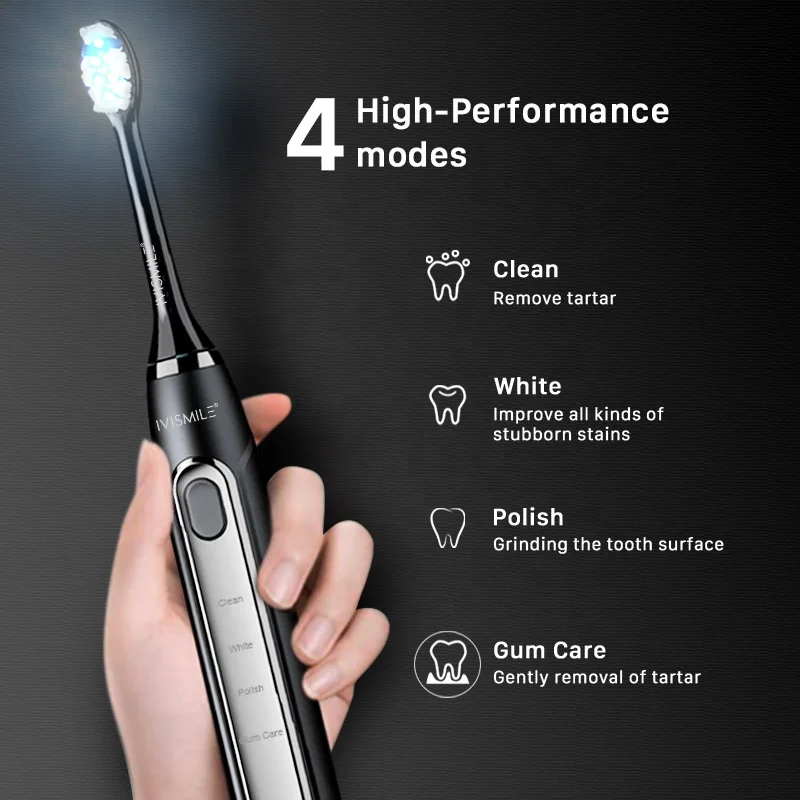 Ultrasonic Toothbrush IPX7 Waterproof Oral Cleaning Whitening Teeth Brush Soft Bristle Sonic Electric Toothbrush