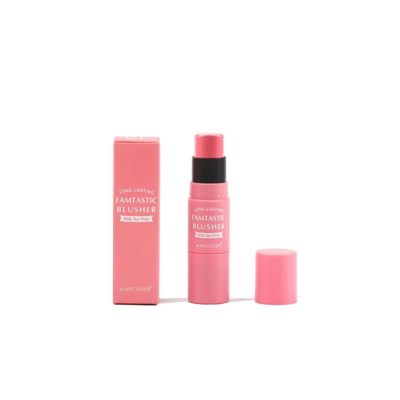 RTS High pigment vegan Face blush cream baby pink cheek cream makeup blush multi stick on make up with brush blush waterproof