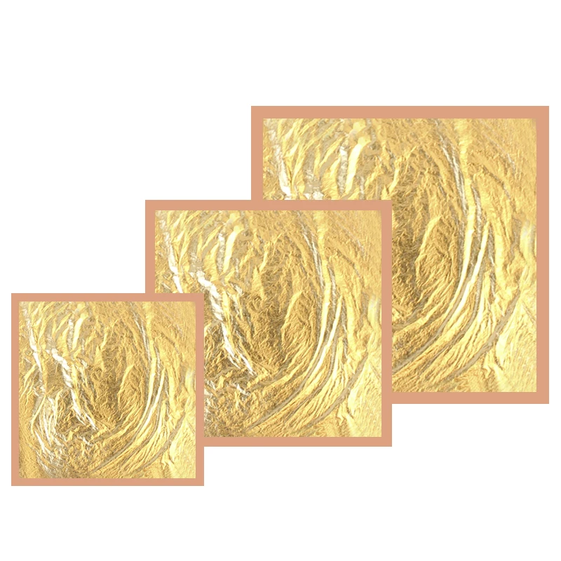 24K Pure Gold Leaf Sheets Genuine Gold Foil For Food Decoration Furniture Picture Frame Gilding Gold Leaf