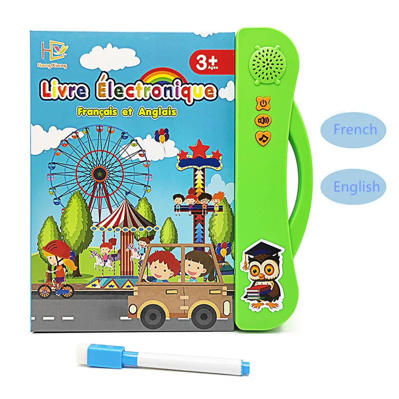 English French Bilingual E-book Learning Machine Music Early Educational Language Sound Book Audio Point Reading Machine