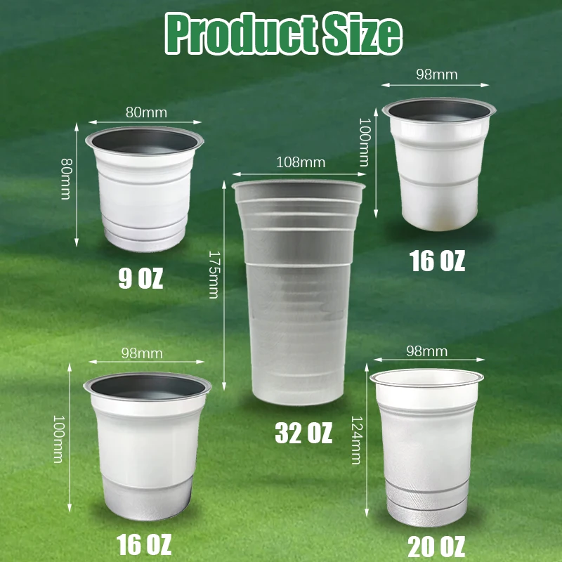 Wholesale Customized Logo  Disposable Aluminum Cups 9 oz 16 oz 20oz 32oz Reusable Aluminum Beer Cup Color Changing Aluminum cup