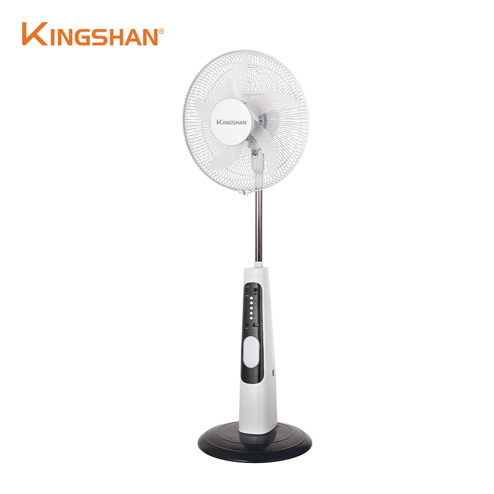 AC DC Solar Emergency Fan Floor Rechargeable Fan 18 Inch Charging Fan with Led Light