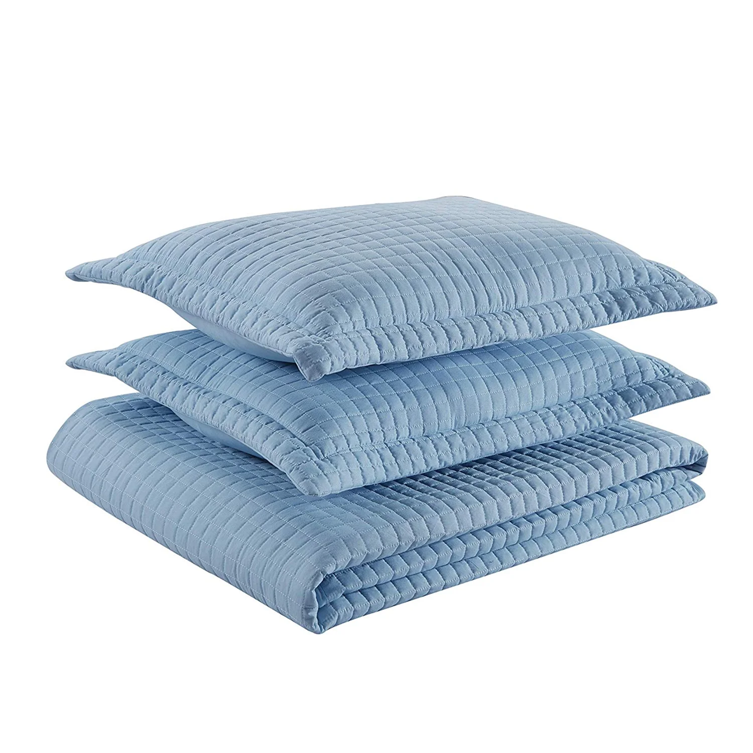 
3-Piece Solid Modern Quilted Bedspread Coverlet Set - 1 Coverlet 90x86