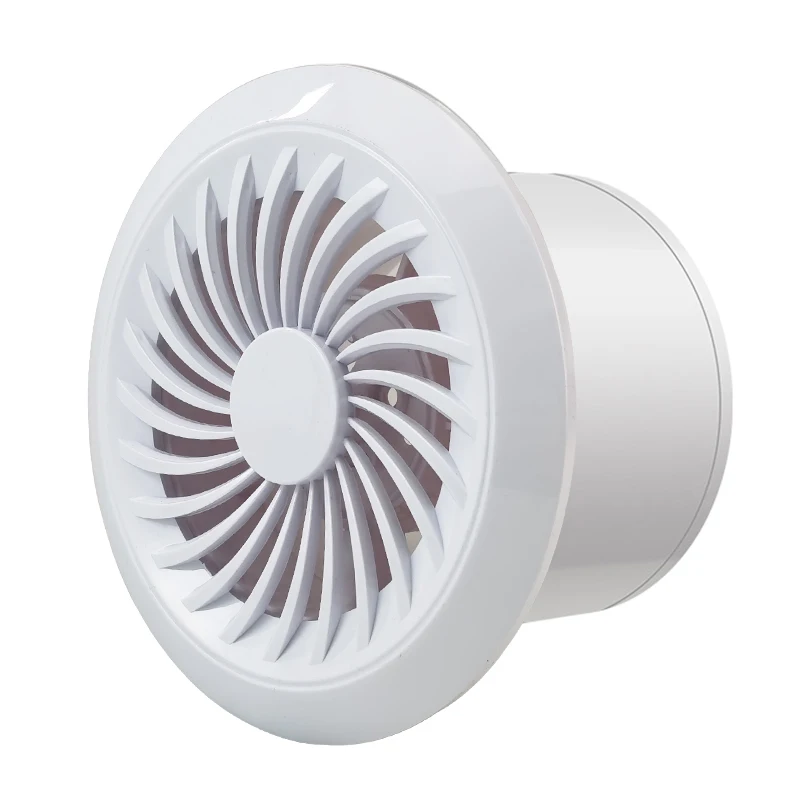 New Fashion Commercial Plastic Toilet Bathroom Round Suction Extractor Fan Wall Mount Duct Ventilation Exhaust Fan For Hotel