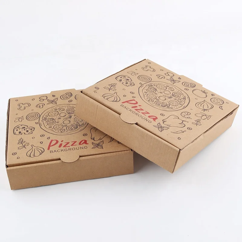 Factory wholesale custom logo printing multi-color corrugated pizza food packaging boxes