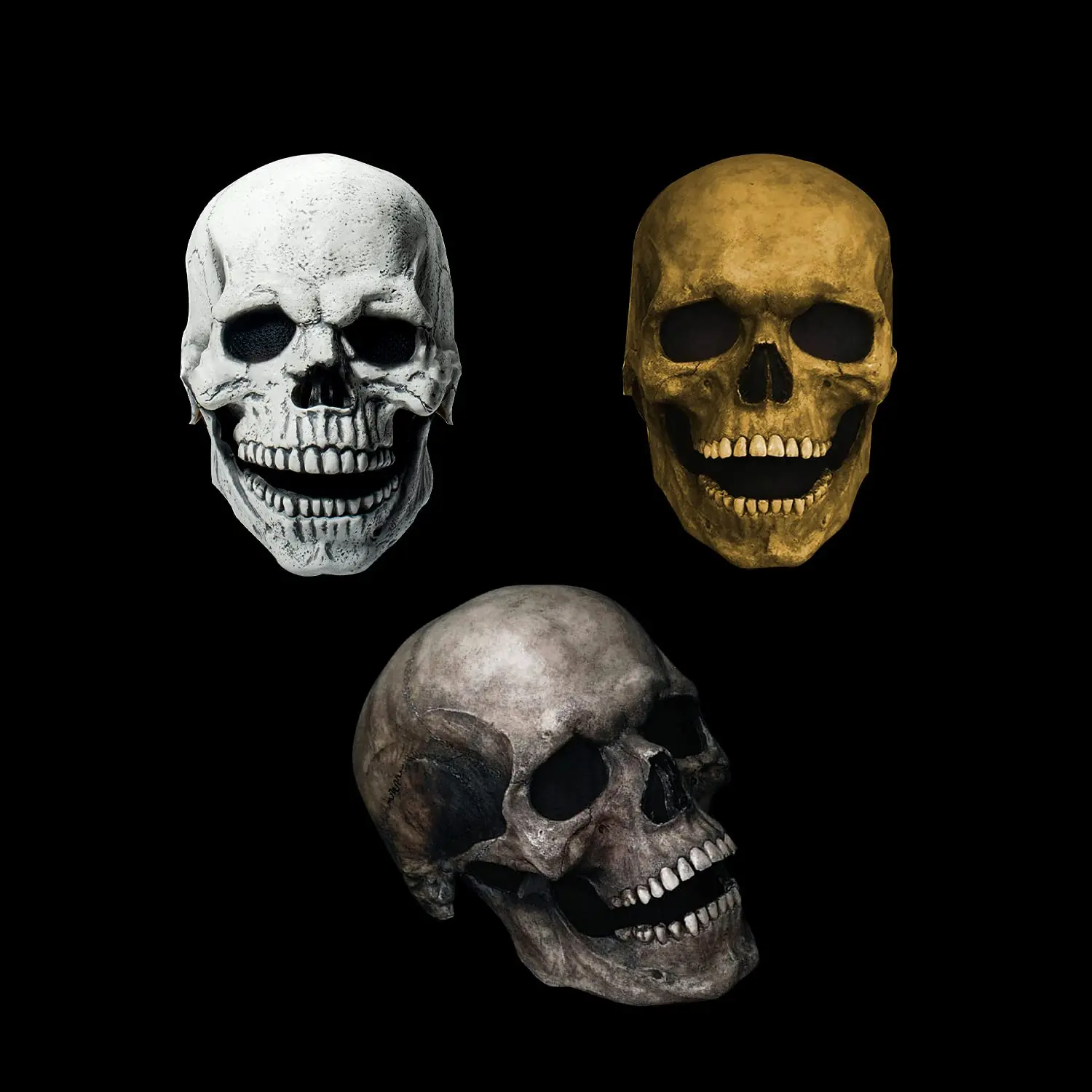 Halloween Movable Jaw Skeleton Cosplay Horror Full Head Mask Costume Props Latex Mask Halloween Mask