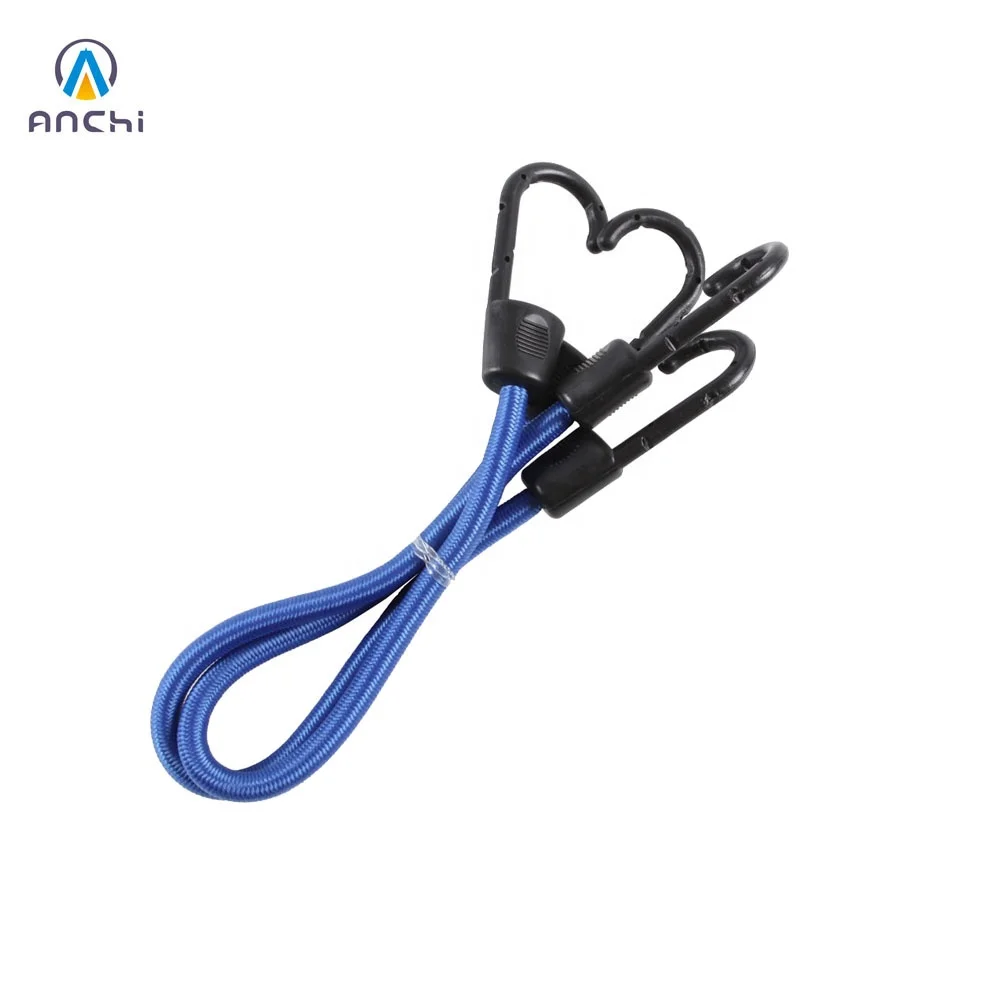 2pcs 40cm elastic bungee cord 8mm with strong coated steel hooks