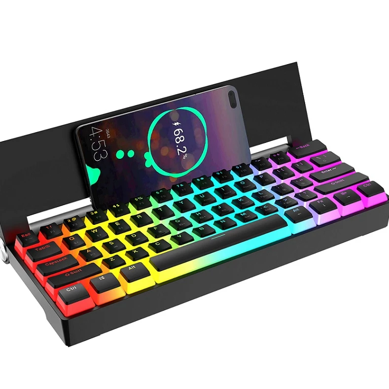 Custom 2.4G wireless 61 keys mechanical gamer keyboard universal PC tablet computer keyboard is used for office games