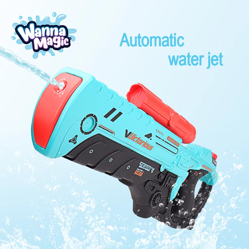 Kids Water Guns Squirt Battery Powered Toy Outdoor Summer Toys Electric Automatic High Pressure Water Gun With Bag