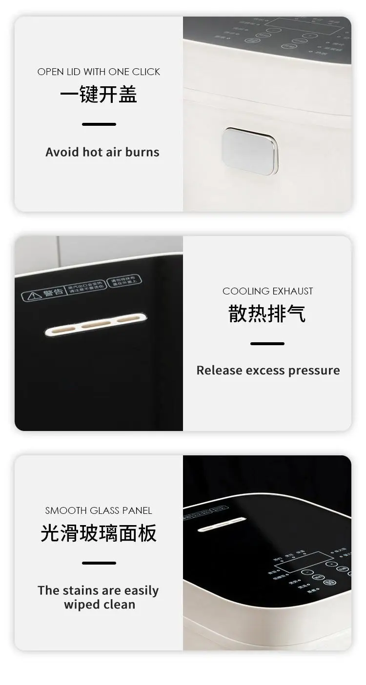 Factory Wholesale OEM 3L 5L Low Sugar Function Digital Touch Screen Rice Cooker with Stainless Steel Inner Pot